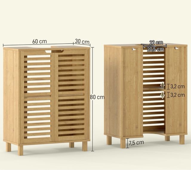 Mueble bajo lavabo de bambú