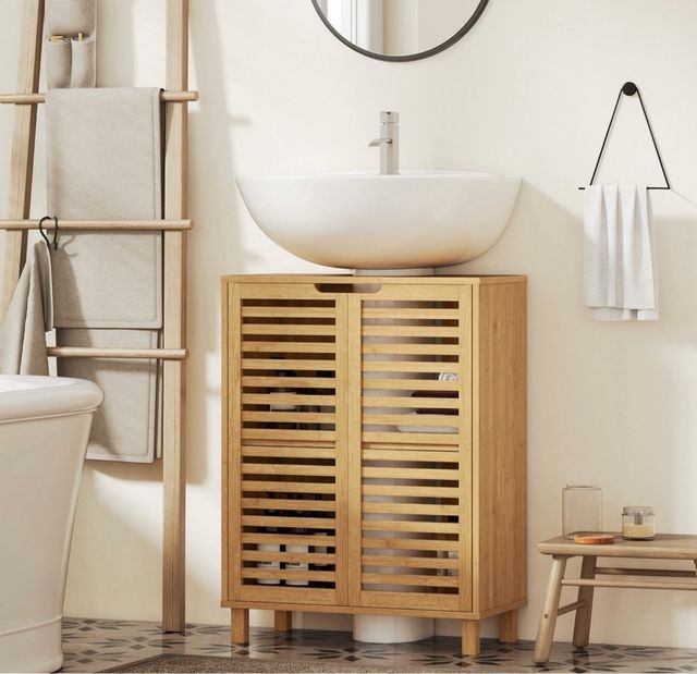 Mueble bajo lavabo de bambú