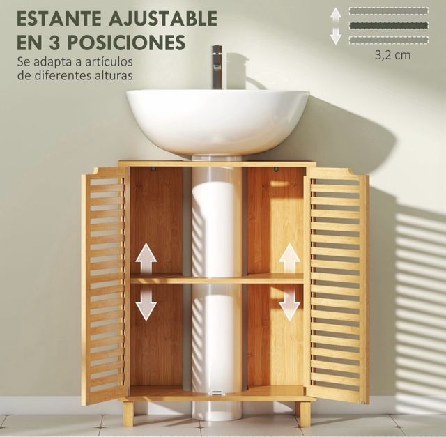Mueble bajo lavabo de bambú
