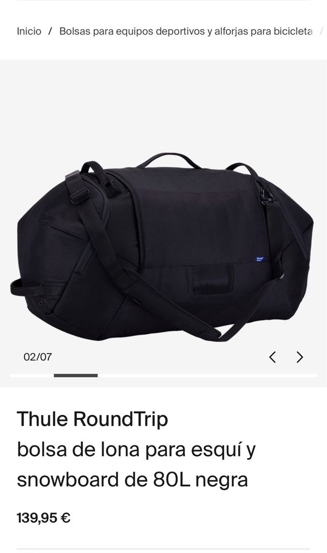 Bolsa Lona Thule RoundTrip 80L Negra