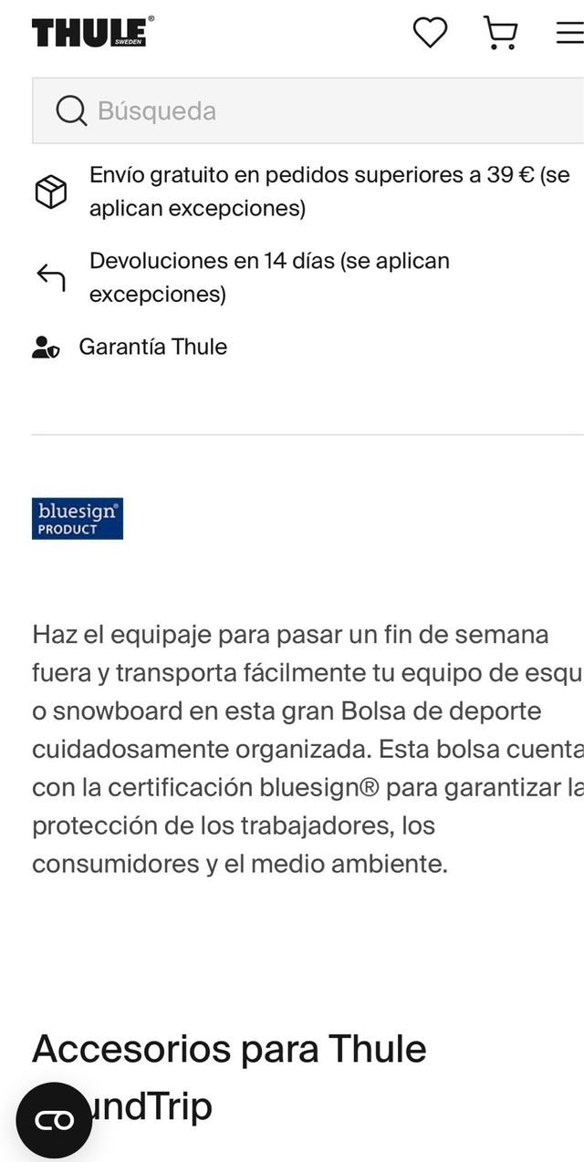 Bolsa Lona Thule RoundTrip 80L Negra