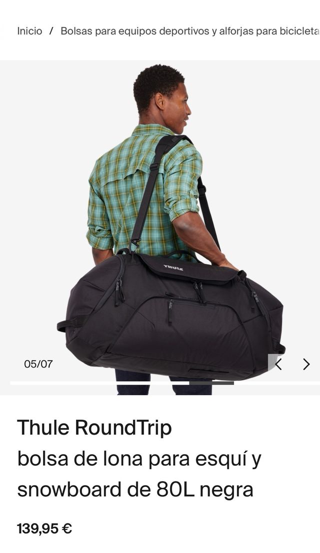 Bolsa Lona Thule RoundTrip 80L Negra