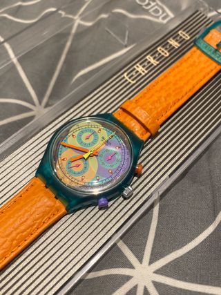 Orologio Swatch Chrono Arancione e Turchese