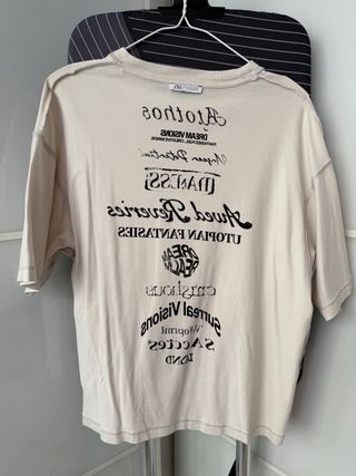 Camiseta Zara Beige Diseño Reversible