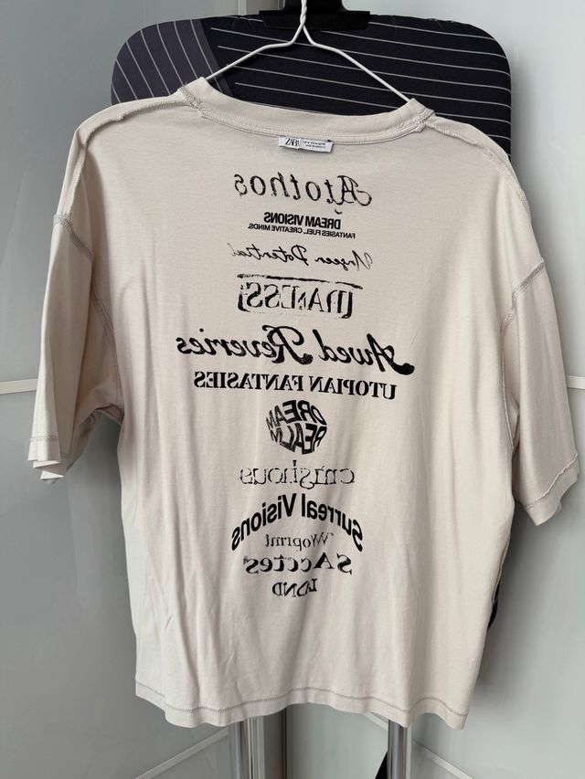 Camiseta Zara Beige Diseño Reversible