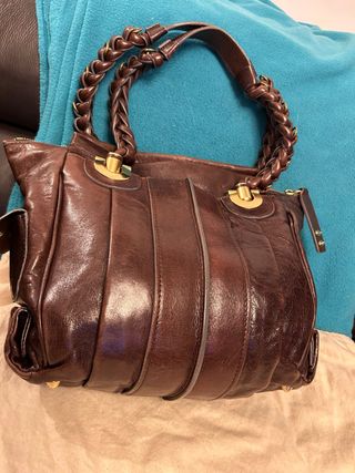 Bolso Chloe Marrón Cuero Trenzado