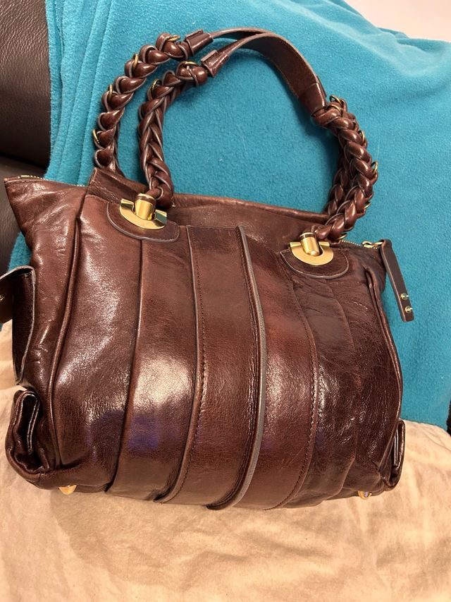 Bolso Chloe Marrón Cuero Trenzado