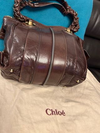 Bolso Chloe Marrón Cuero Trenzado