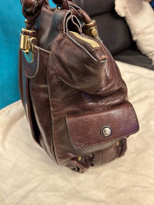 Bolso Chloe Marrón Cuero Trenzado