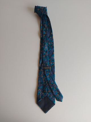 Gravata Lanvin azul e verde-água