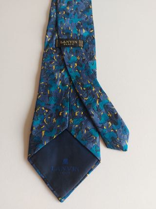 Gravata Lanvin azul e verde-água