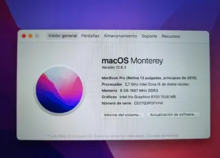 MacBook Pro 2015 8GB 256GB Plata