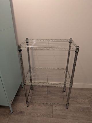 Estantería metálica plateada 3 baldas