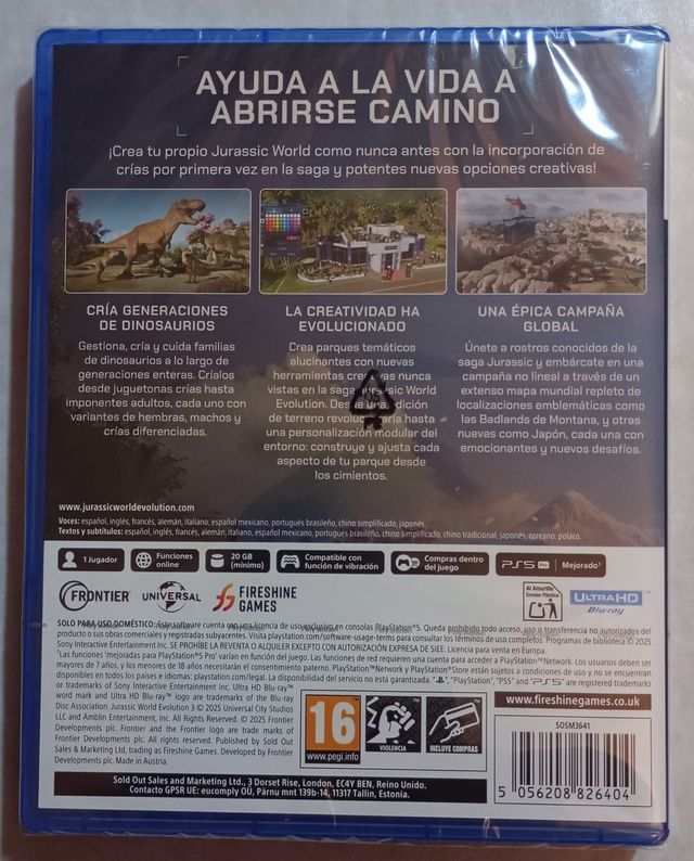 Jurassic World Evolution 3 PS5 Lacrado ES