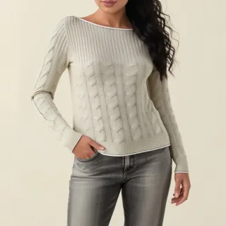 Jersey de mujer tejido color crudo