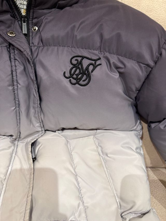 Cazadora SikSilk niño gris y blanco