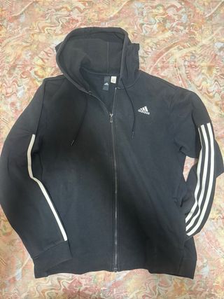 Sudadera Adidas Negra con Rayas Talla L/XL