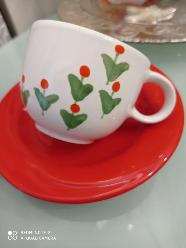 Coppia tazzine da caffè rosse