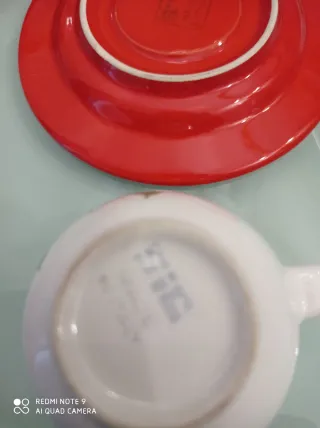 Coppia tazzine da caffè rosse