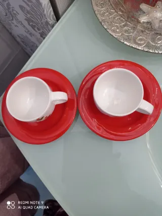 Coppia tazzine da caffè rosse
