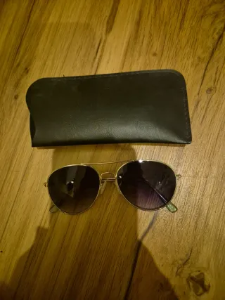 Gafas de sol aviador plateadas y marrones