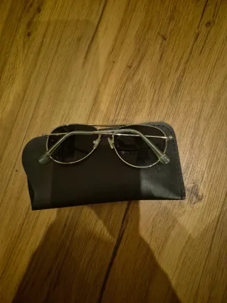 Gafas de sol aviador plateadas y marrones