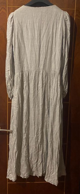 Vestido Zara gris y blanco