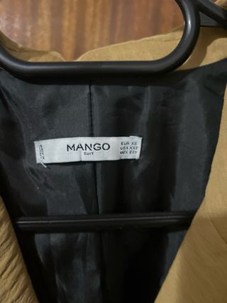 Chaleco Mango Beige Doble Botonadura