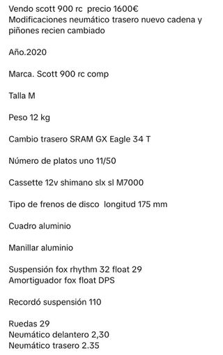 Bicicleta Scott Talla M