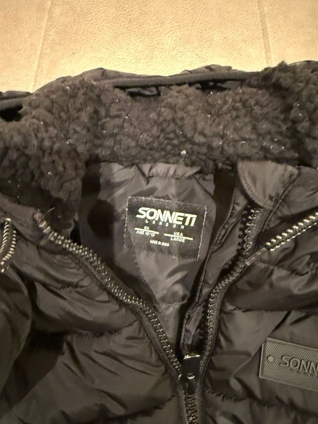 Cazadora niño Sonneti negra talla 12/13 años