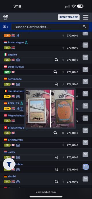 carta magic Taiga  Firmada