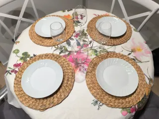 Manteles individuales de esparto redondos