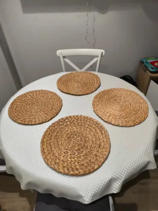 Manteles individuales de esparto redondos