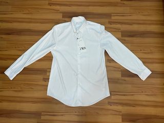 Camisa Zara Blanca Manga Larga