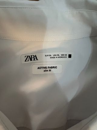 Camisa Zara Blanca Manga Larga