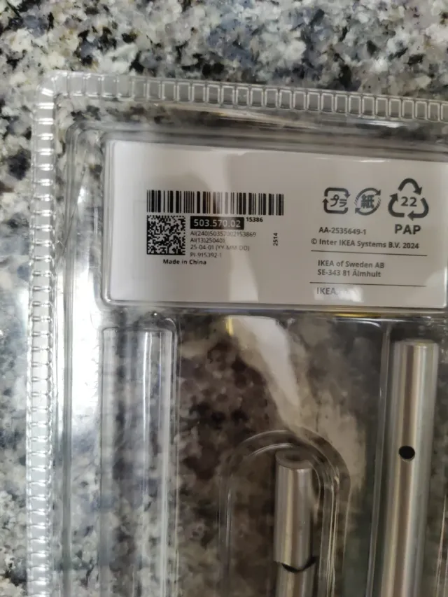 Manete de Armário Ikea Kallrör em Metal