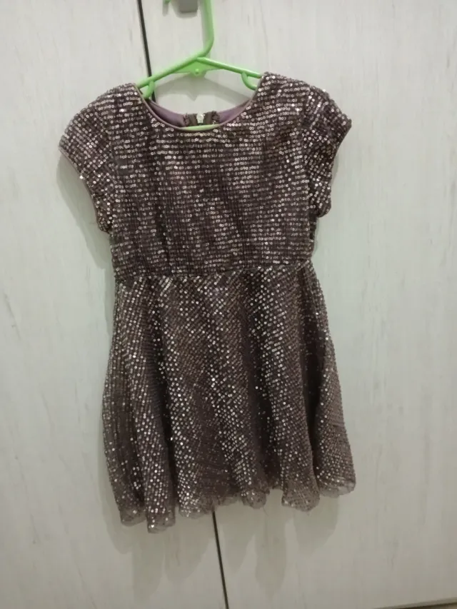 Vestido fiesta lentejuelas niña T 2-3 años forro