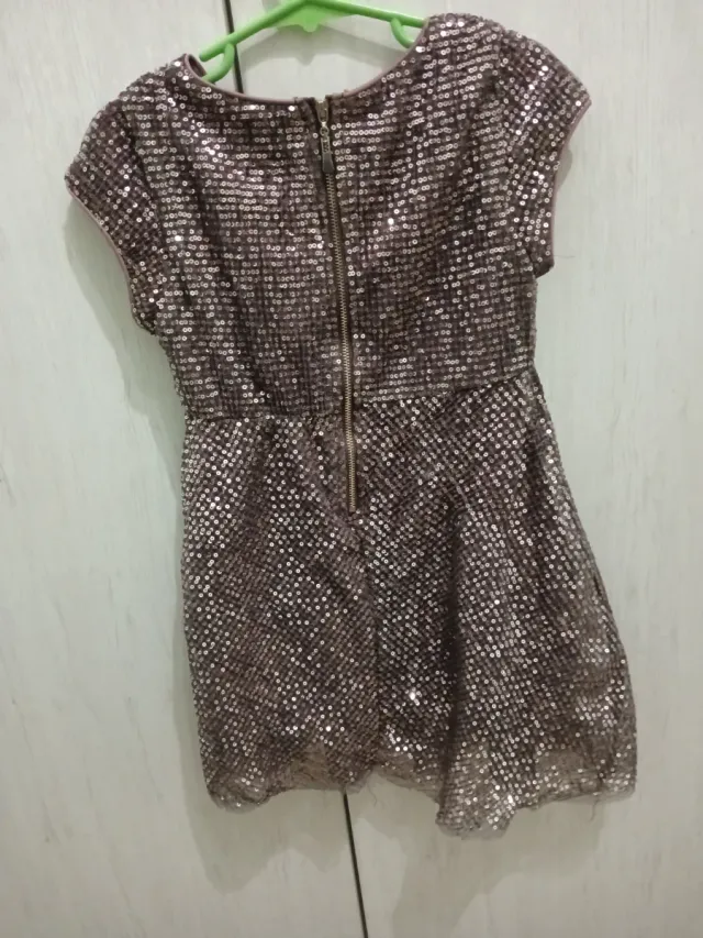 Vestido fiesta lentejuelas niña T 2-3 años forro