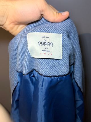 Abrigo Inbatex azul jaspeado lana