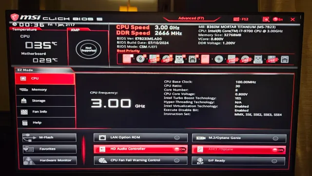 Bundle Caixa+Intel i7-9700+B360M+32GB DDR4