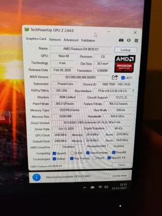 PowerColor RX 9070 XT 16GB Tarjeta Gráfica