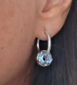 Pendientes Aro Plata con Piedra Multicolor