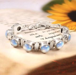 Pulsera Plata 8 Ópalos Naturales Etiopía
