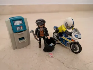 Playmobil Persecución Ladrón Policía Moto