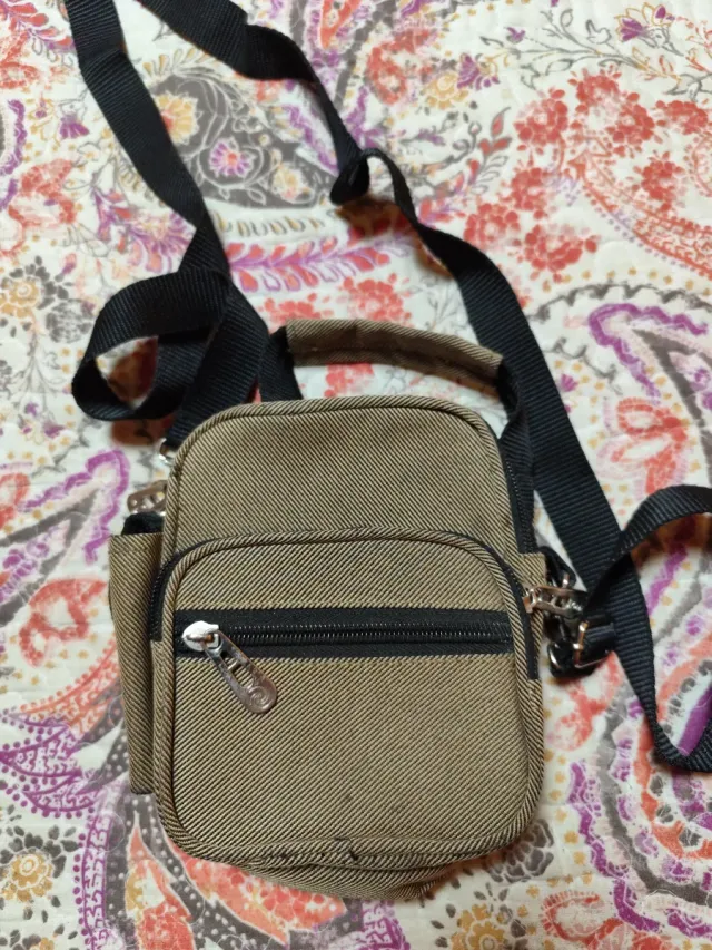 Bolso bandolera hombre marrón y negro