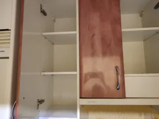 Conjunto Armarios Cocina Madera Burdeos