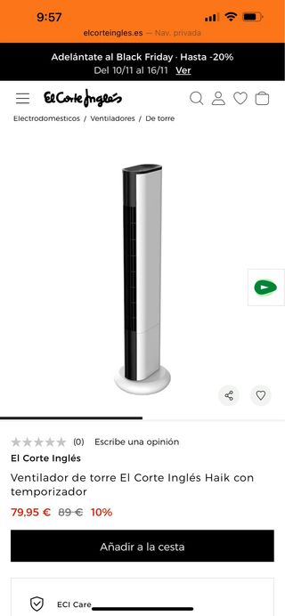 Ventilador de Torre Blanco