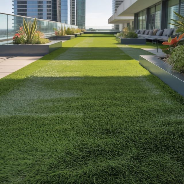 Césped artificial reutilizado