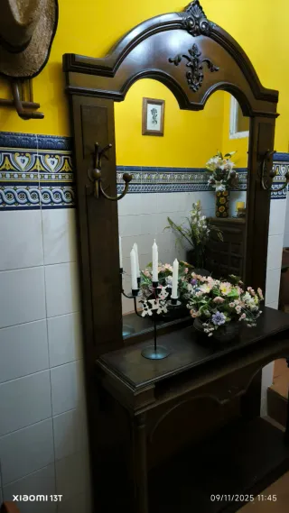 Mueble entradita espejo castellano madera,negociab