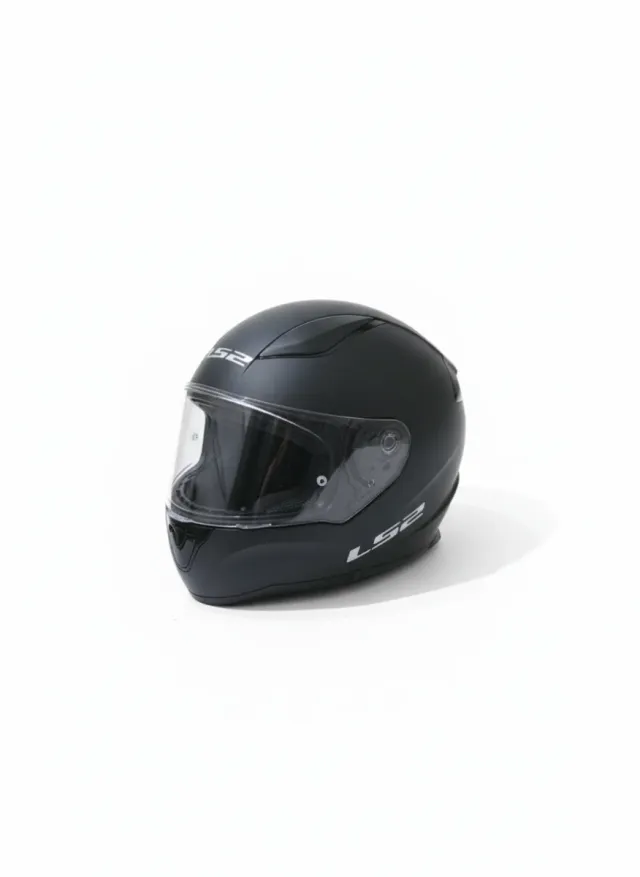 Casco Moto LS2 Negro Visera Transparente, Talla XS